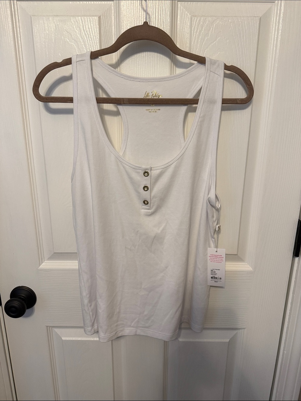 Brand New Lilly Pulitzer White Tank Top with Button Front - Women